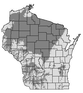 *Note: darker areas on the state map have an elevation above 1,000 feet.