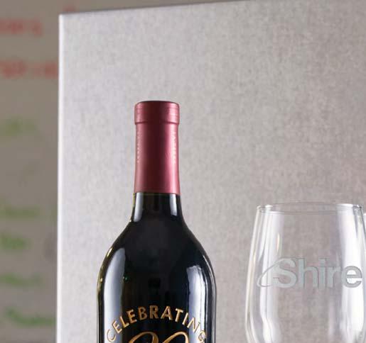 ANNIVERSARY Whether you are celebrating a company or employee anniversary, a deep-etched, hand-painted wine bottle is a unique and memorable keepsake to