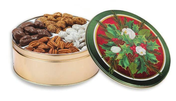 114, or e-mail: pecanhse@pecanhouse.com If you prefer non-holiday tins, both the Southern Sampler and Dixie Dude are available in our gold tins with scenic lids Magnolia (M), and Bayou (B).