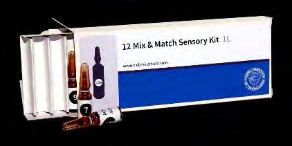 1x Diacetyl 1x Ethyl hexanoate 1x Isoamyl acetate 1x Isovaleric acid 1x Light-struck 1x Metallic 1x Papery 1x Spicy Craft Sensory Kit 12x1 selected flavors to spike 1L The Craft Sensory Kit contains