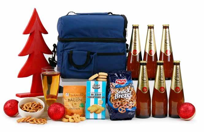 COOLER bag DELIGHT $50 11 A six pack of crown lagers paired with an array of salty beer snacks presented in a trendy insulated cooler bag 6 Crown lagers Pauly Pretzels 175g