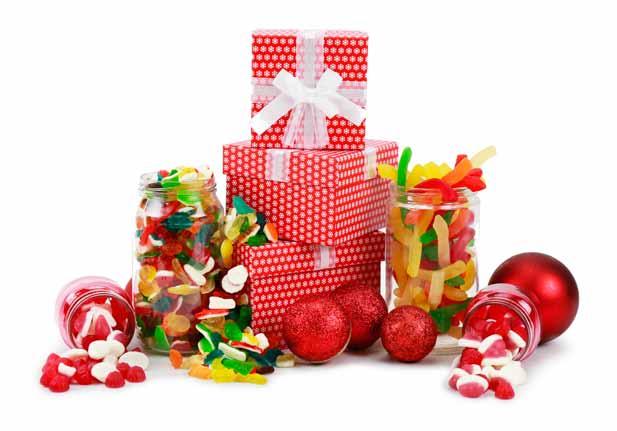 LOLLY lover $36 7 A selection of sugary sweets presented in a decorative 3-tier Christmas box along with decorative