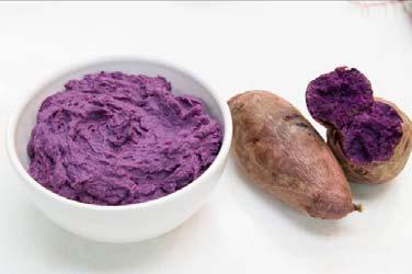 Stokes Purple Sweet Potato Mash 4 tablespoons unsalted butter (vegan butter, if desired to be dairy free) 1 cup whole milk (unsweetened soy milk, if desired to be dairy free) 1/2 cup heavy cream