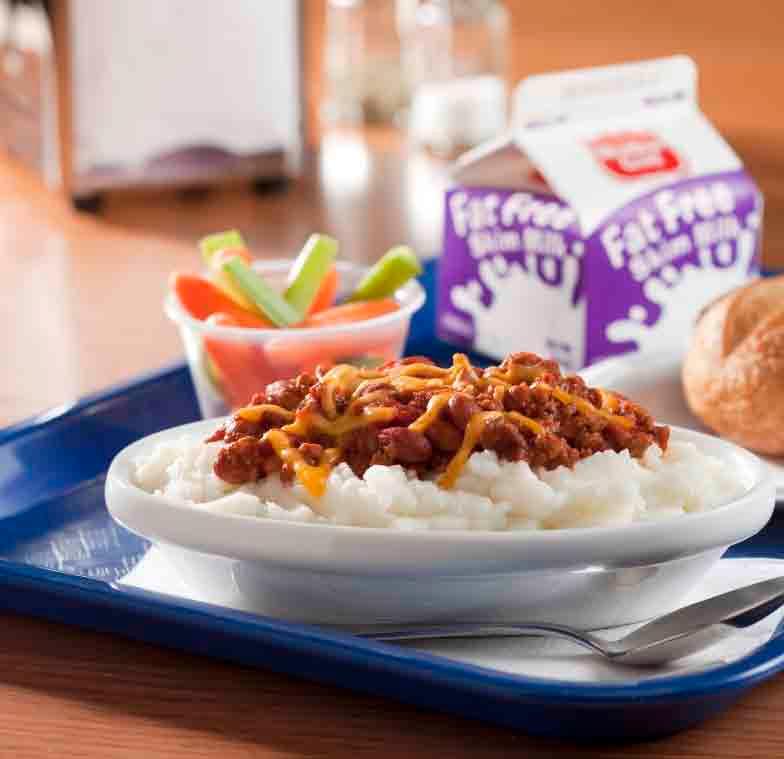 K-12 Meal Planning WEEK ONE Meal 5: Mashed Cheese Burger Chili Bowl Featuring: Simplot Traditions Mashed Potatoes Menu Suggestions: 9-12 Menu: Meal Contribution: 1/2 cup Simplot Traditions Mashed