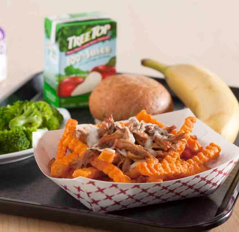 K-12 Meal Planning WEEK ONE Meal 3: Sweet Potato & BBQ Pork Stacker Featuring: Simplot Sweets Sweet Potato Fries Crinkle Cut Simplot Classic IQF Broccoli Menu Suggestions: 9-12 Menu: Meal