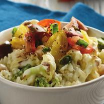 LOADED WHITE CHEDDAR BROCCOLI RICE Servings: 4 Prep Time: 15 minutes Cook Time: 25 minutes INGREDIENTS 1 cup (250 ml) heirloom cherry tomatoes, chopped ¼ cup (60 ml) chopped green onion or chives 1