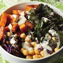 TURMERIC ROASTED SWEET POTATO BUDDHA BOWL Servings: 4 Prep Time: 15 minutes Cook Time: 40 minutes INGREDIENTS 2 large sweet potatoes (2 lbs./1 kg), peeled, quartered lengthwise and cut into ½-inch (1.