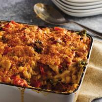 ROASTED VEGETABLE MAC & CHEESE Servings: 4 Prep Time: 20 minutes Cook Time: 30 minutes INGREDIENTS 2 cups (500 ml) broccoli florets 2 large carrots, peeled and sliced diagonally (2 cups/500 ml) 1