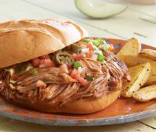 Turkey Tinga Slow roasted, whole muscle, boneless, skinless turkey thigh meat cooked in authentic Tinga sauce.
