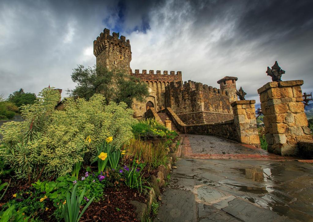 Rising above the hills in the Napa Valley is Castello di Amorosa, which translates to the castle of love in Italian.
