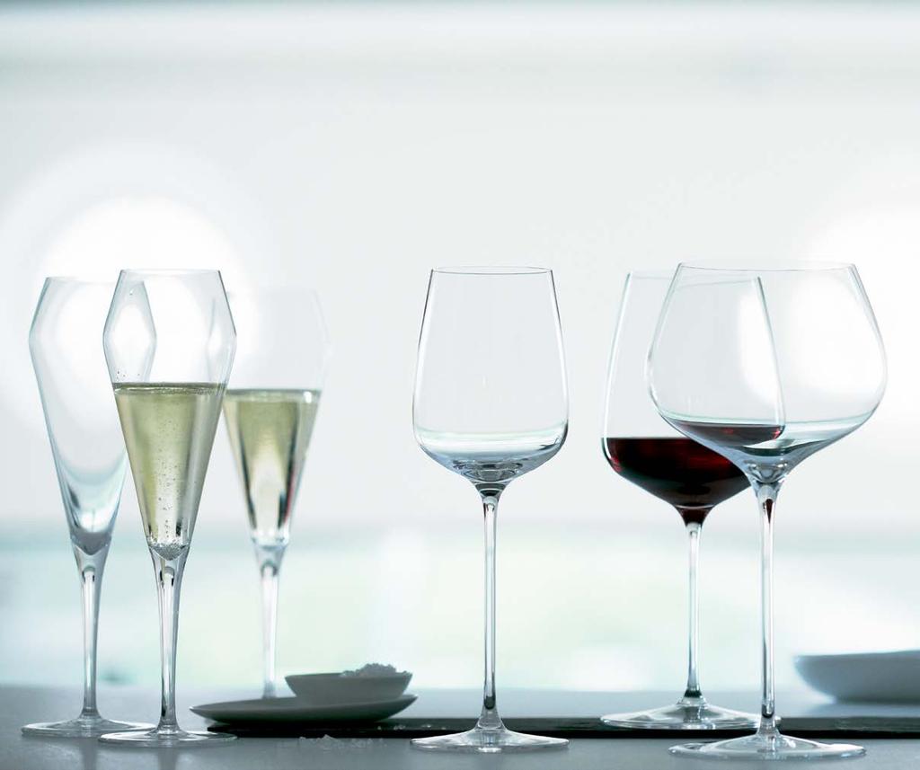 Wine From top to bottom, every Spiegelau wine glass has been designed to perfection. The fine, laser cut rim directs the flow of wine and makes for less chipping all with an elegant look.