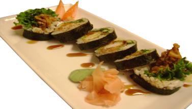 00 Soft-shell crab, masago, green leaf lettuce, cucumber and avocado) Tuna Tempura Roll #....$8.
