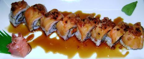 topped with eel) Dragon Roll...... $10.