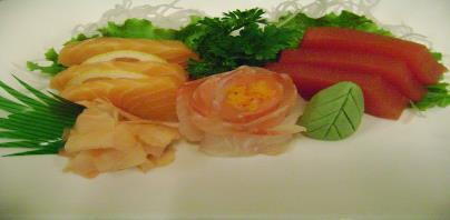 95 (9 sashimi (tuna, salmon and white fish)) Brown Rice is