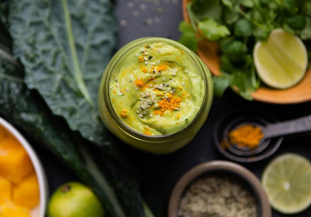 SERVES MANGO CILANTRO TURMERIC green smoothie Cilantro is an amazing herb - it works to help detox the body of heavy metals.