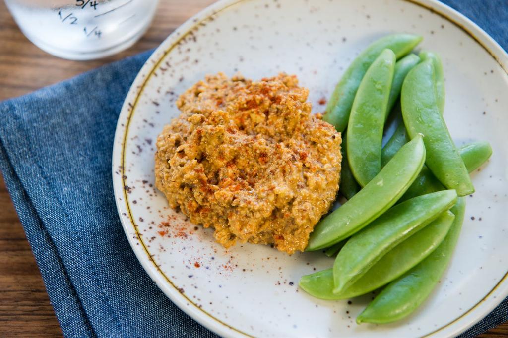 SERVES PEA PODS with Almond Dip This dip may surprise you with how addicting it can be!