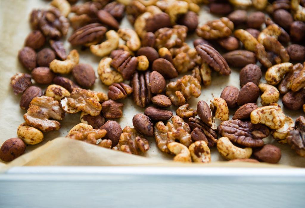 SERVES 4 MAKES CUP ROASTED MIXED NUTS We totally understand those afternoon or morning (or everyday) munchies that hit, and you ve just gotta have something salty to satisfy the craving.