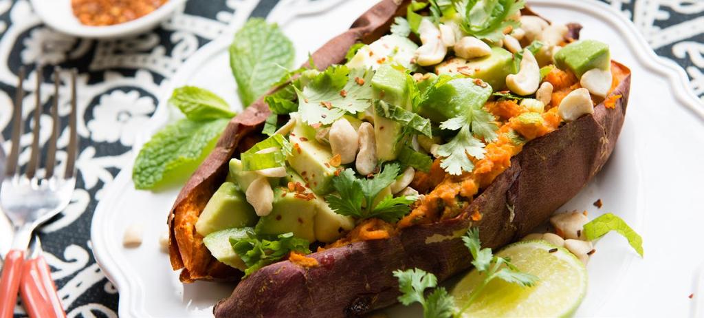 SERVES 2 THAI STUFFED SWEET POTATO We are major fans of stuffed sweet potatoes, and this is one we think you ll love so much you ll add it to your regular rotation post-cleanse.