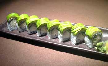 ROLL rice outside roll Cucumber Roll 3.95 California Roll 3.95 crab meat, avocado, cucumber Avocado Roll 4.25 Avocado & Cucumber Roll 4.25 Vegetable Roll 4.