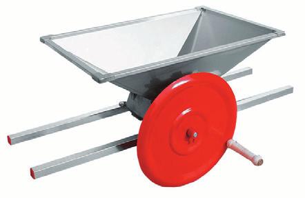 stainless stem grate and stainless hopper. Dimensions of hopper are 16" x 30", except extended hopper with screw feed : 16" x 36" WE14 Manual, paint grade crusher/destemmer...$450.