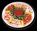 cooked, peeled premium shrimp, cubed smoked salmon, and imitation crab flakes served with