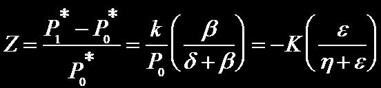 (A-4) and, expressing this change as a proportion of the initial price, (A-4 ), where K=k/P 0. In our analysis, withdrawing the program, K<0 implies Z>0.