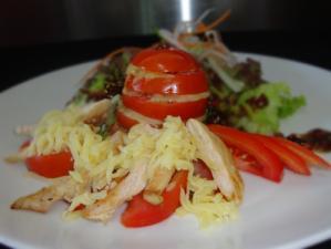 tomato, cheese and grill chicken breast