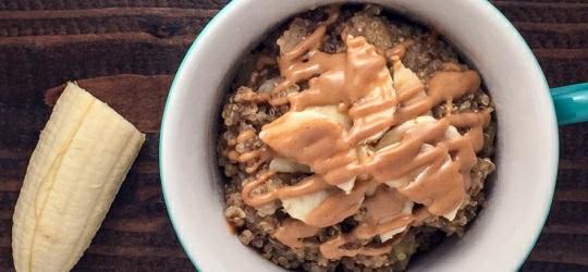 Banana Breakfast Quinoa with Melted Peanut Butter Prep Time: 2 Minutes Cook Time: 15 Minutes Total Time: 17 Minutes Note: This recipe has extra servings for planned leftovers.
