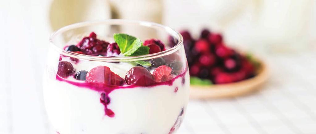 BERRY SALAD WITH YOGHURT BERRY GOOD START TO YOUR DAY SERVES 6 BREAKFAST -2- Mix all the fruit together in a bowl Add the sugar and lemon juice to the fruit and gently toss together Top with low fat