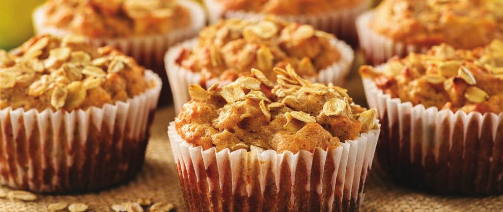 OAT AND APPLE MUFFINS EVERYONE LIKES MUFFINS, ESPECIALLY FOR BREAKFAST SERVES 12 BREAKFAST -4- Preheat the oven to 200C Mix the flours, baking powder, oat bran and sugar together in a bowl In a