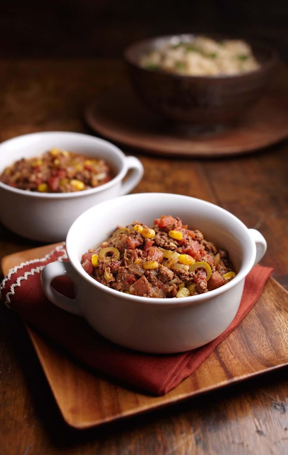 Slow-Cooker Picadillo Makes: 8 servings, generous 1 cup each Active time: 40 minutes Slow-cooker time: 4-8 hours To prep ahead: Prepare through Step 3; cover and refrigerate the mixture in a large