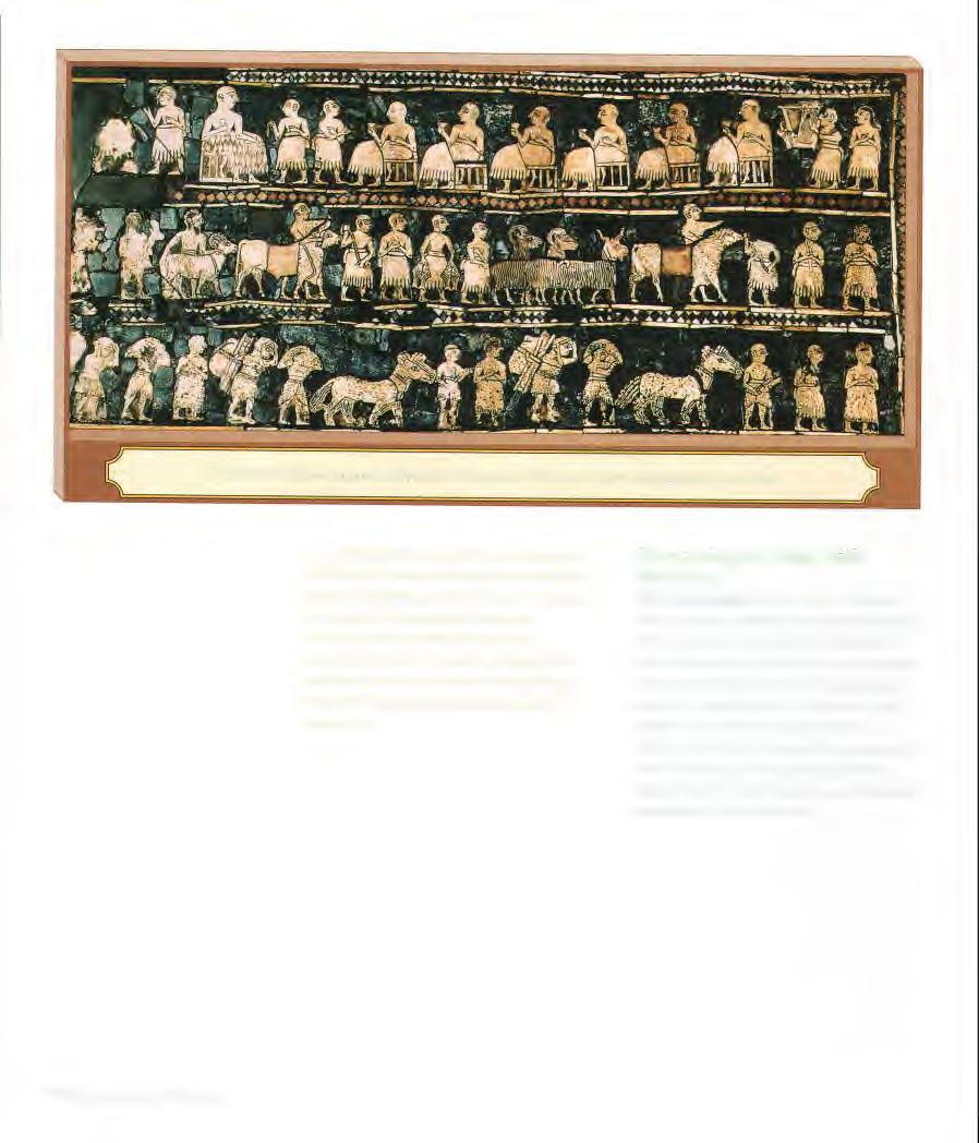 This artifact shows scenes of war (on the back of the panel) and celebration together.