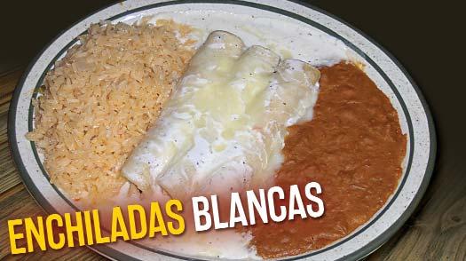 75 ENCHILADAS ZUISAS Three beef or chicken enchiladas, covered with green sauce and monterey cheese.