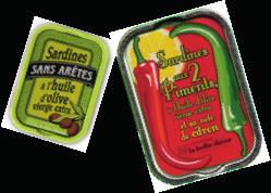 Starters Sardines from the famous «la Belle-Iloise» cannery, served in their original can, with toasted country bread (1) Whole, with two hot peppers or olive oil with a lemon zest.