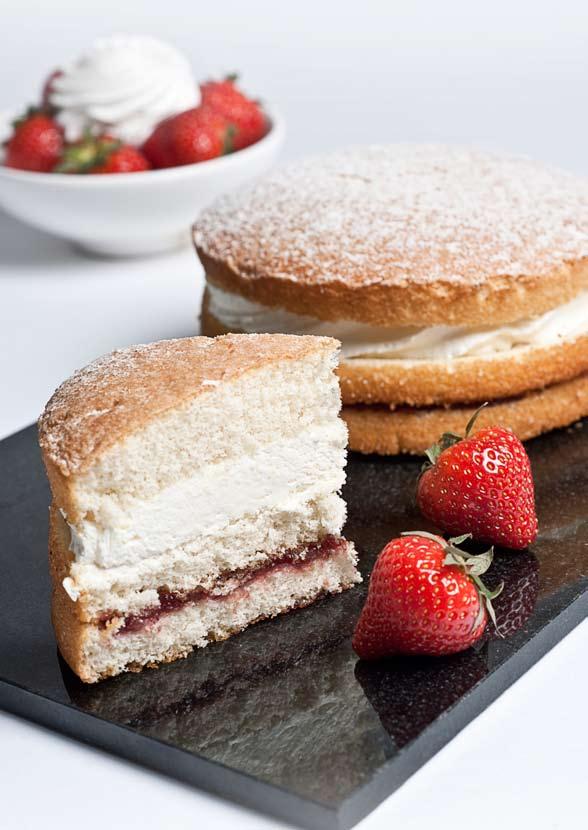 Simple to make and a true classic, this jam and cream sponge sandwich looks impressive and tastes