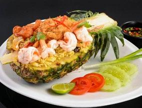 Thai Specialties 951. KHOW PHAD SAPPAROT Pineapple fried rice with pork, shrimp and cashew nuts, served in a pineapple boat 952. KHOW PHAD KUNG Thai style fried rice with shrimp 953.