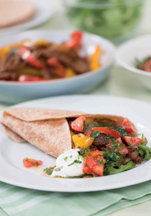 RECIPE CARD SIZZLING BEEF FAJITAS Enjoy food Helping families with diabetes shop, cook and eat TIP:
