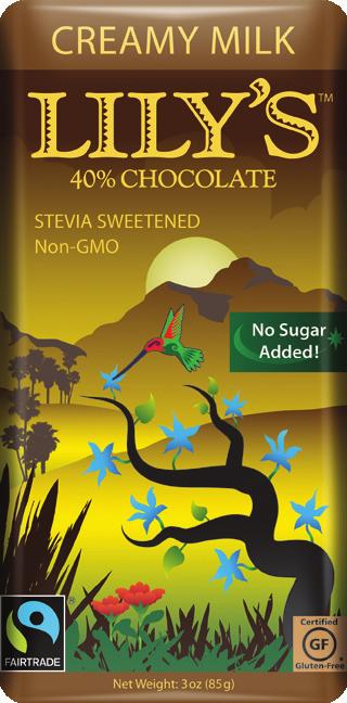 Chocolate Bars made with Milk combine stevia-sweetened chocolate with