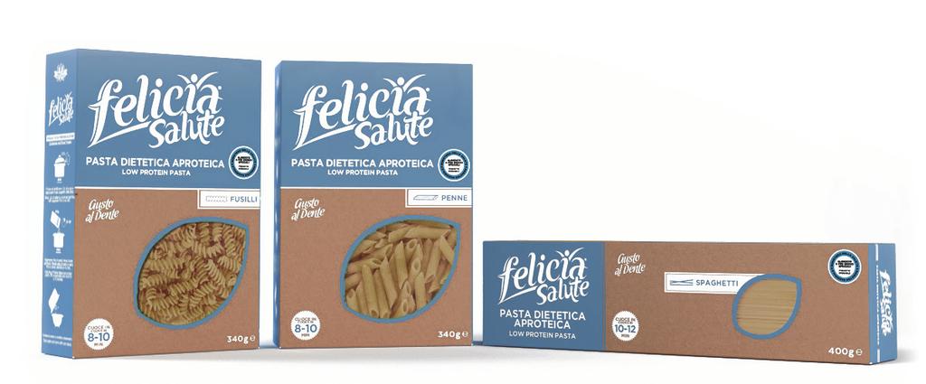 New LOW PROTEIN PASTA FOOD FOR SPECIAL MEDICAL PURPOSES INDICATIONS»» The low protein pasta Felicia is suggested for those who follow a low proteins diet.