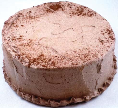 cake & chocolate frosting Sugared Tuxedo Cake Vanilla cake & vanilla frosting