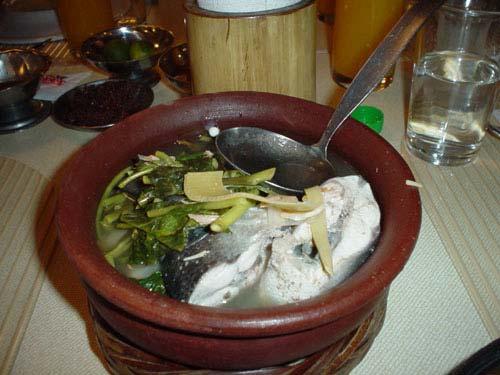 Sinigang na Bangus ( milk fish ) The dish is similar to the sinigang carne.