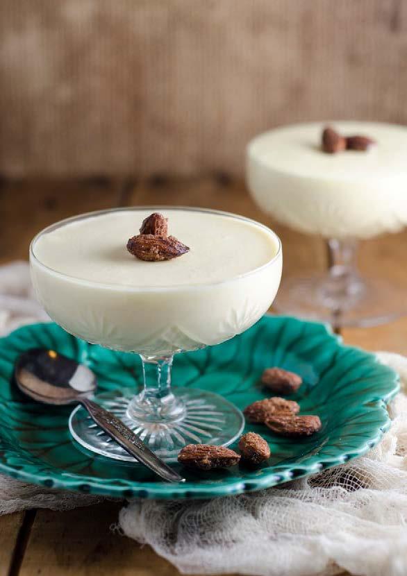 White Chocolate Vanilla & Almond Mousse SERVES: 4 PREP: 15 MIN + OVERNIGHT CURING COOK: 6 MIN DIFFICULTY: EASY Soft, creamy, luscious, smooth and sweet this mousse is about as close as it gets to