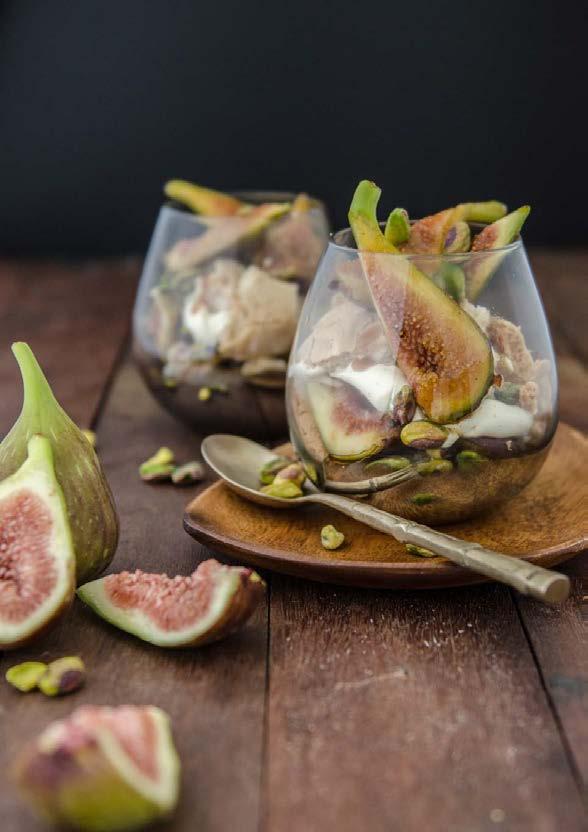 Roasted Fig & Salted Caramel Eaton Mess SERVES: 18 PREP: 10 MIN COOK: 35 MIN DIFFICULTY: EASY Caramel rum roasted figs are a naughty-but-nice addition to the classic Eton mess of crushed meringue and