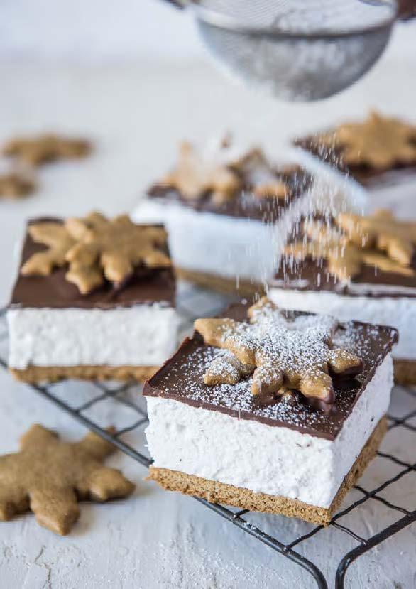 Gingerbread Marshmallow Slice SERVES: 18 PREP: 40 MIN + CHILLING COOK: 25 MIN DIFFICULTY: MEDIUM Have yourself a merry little slice of Christmas with this incredibly festive treat.
