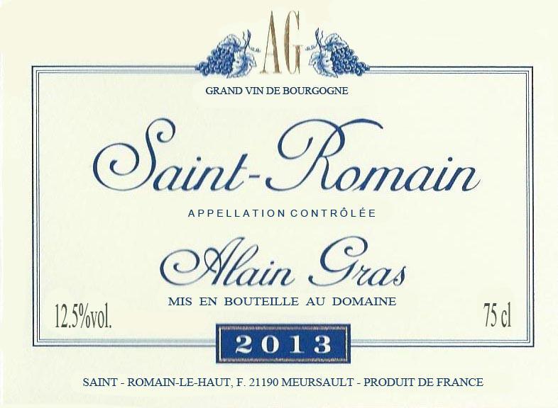 ALAIN GRAS Domaine Alain Gras is an exceptional domaine located in the small village of St. Romain, which is perched on a beautiful hill between Meursault and Pommard. The St.