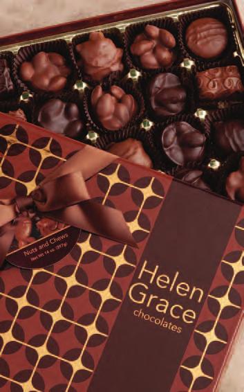 Collection Box Nuts and Chews Milk and dark chocolate covered clusters of almonds, pecans and walnuts, almond and