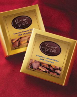 Includes almond caramel clusters, almond clusters, toffee squares, almond nougats,