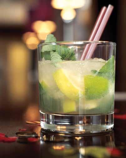 Mix contents of shaker with those in the glass 3-4 times. Leave in glass, fill with soda water. Pineapple Mojito ½ to ¾ oz. Dr.