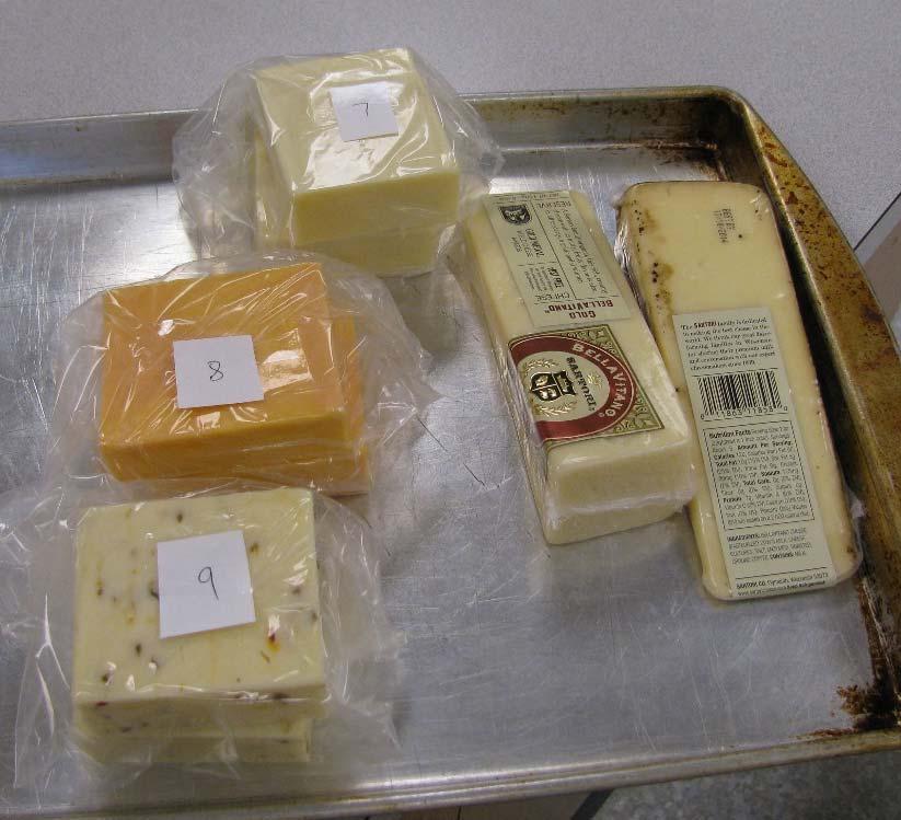 Students tried to guess the type of cheese using a work bank.