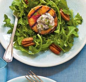 8 SUMMER GRILLED PEACH SALAD Gorgonzola cheese gets gooey and delicious melted over the grilled peaches in this amazing summer salad recipe. There s a perfect balance of salty and sweet goodness.